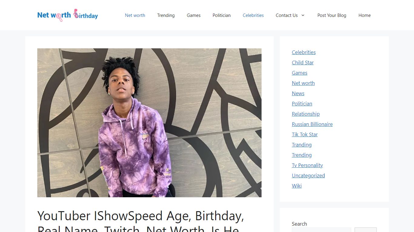 YouTuber IShowSpeed Age, Birthday, Real Name ... - Net Worth Birthday